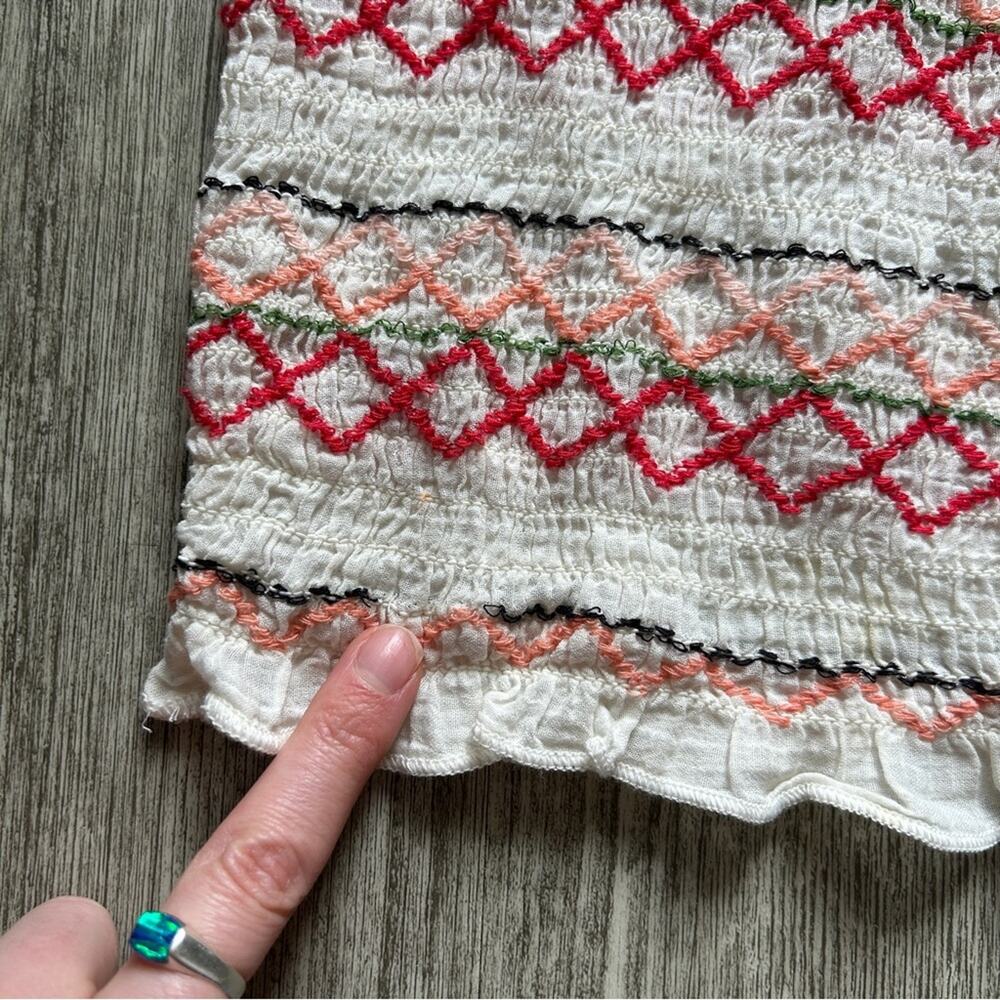 American Eagle Off-White/Multicolor Embroidered S… - image 6